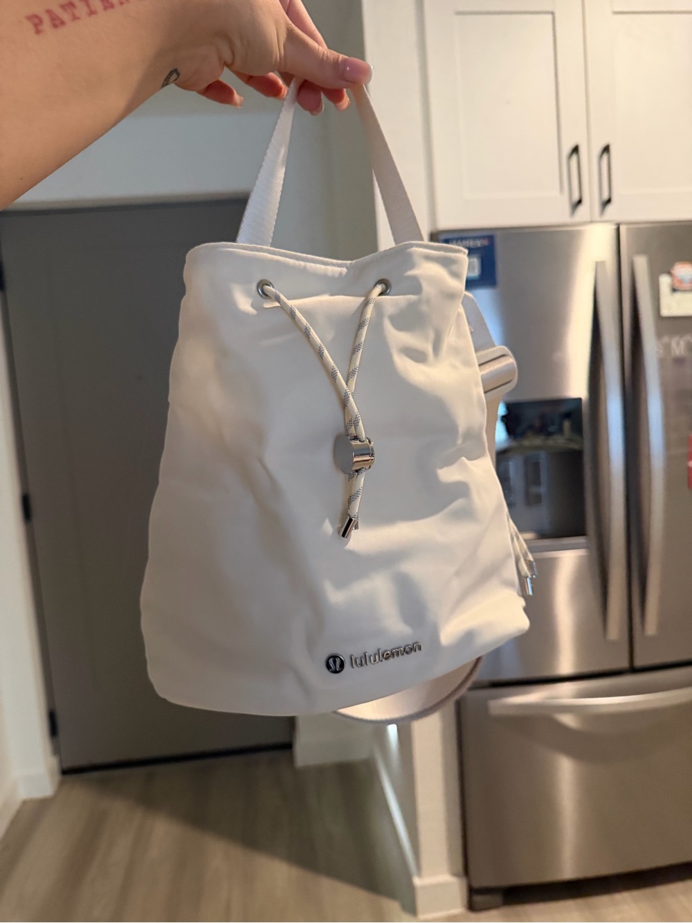 lululemon athletica White Drawstring Mini Tote